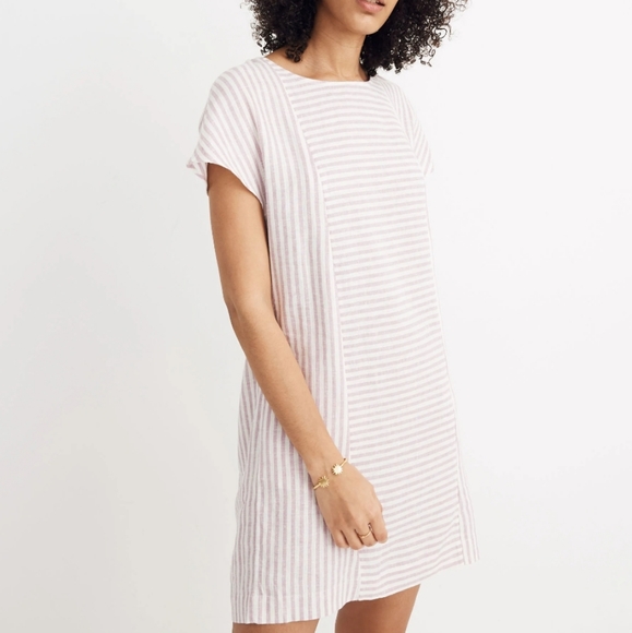MADEWELL STRIPES PINK DRESS SIZE M. - Picture 1 of 12